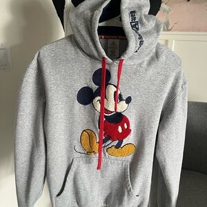 Womens Disney Mickey Original Varsity Style Hoodie With Raised Mickey Sz XS